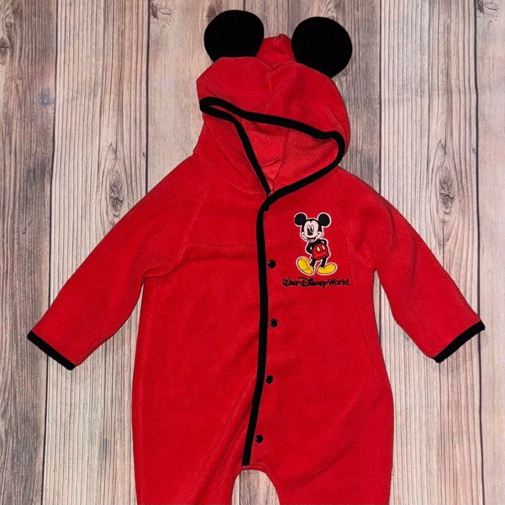 Mickey Mouse Walt Disney Word 6 Months Fleece Sleeper with Hood